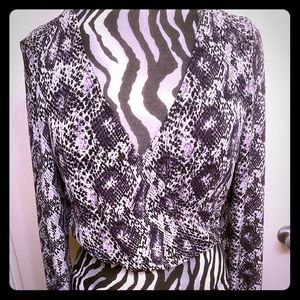 Snake print crop sheer top